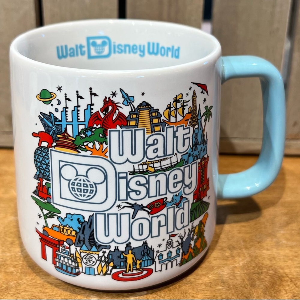 Walt Disney World Attractions Magic Kingdom Epcot Ceramic Coffee Mug NEW